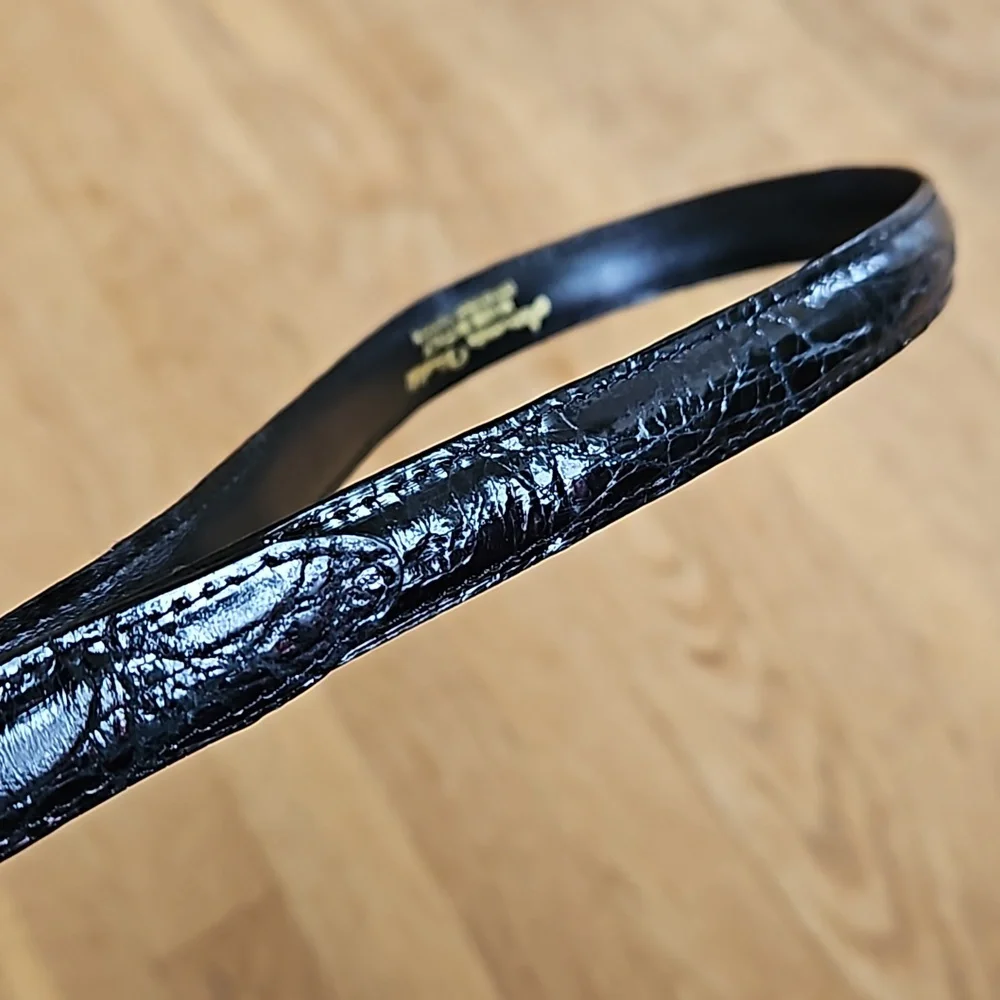 Italian caiman leather belt 34